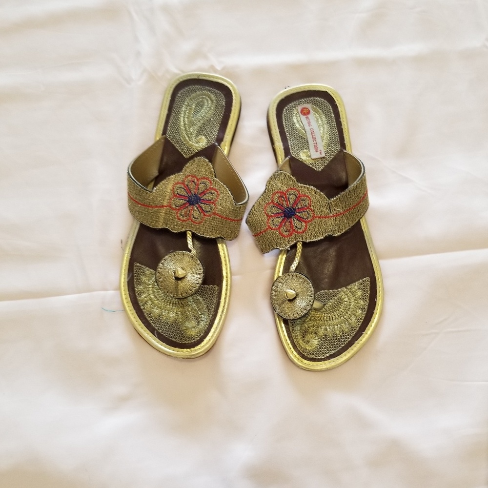 Gold indian sandals